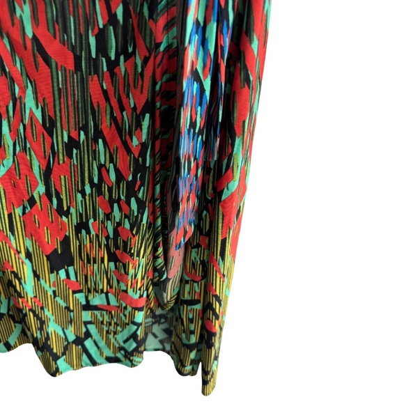 BCBG Adele Wrap Dress Size Small - Multicolor Abstract Print, Long Sleeve, NWT - Picture 5 of 15